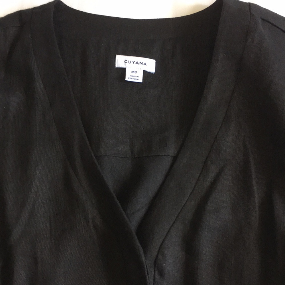 NWOT Cuyana Black Linen-blend Shirtdress, Size Medium